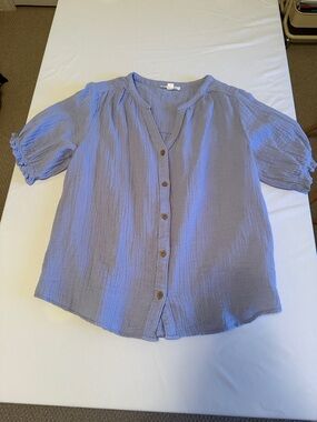 beachlunchlounge Light Blue Cotton Top